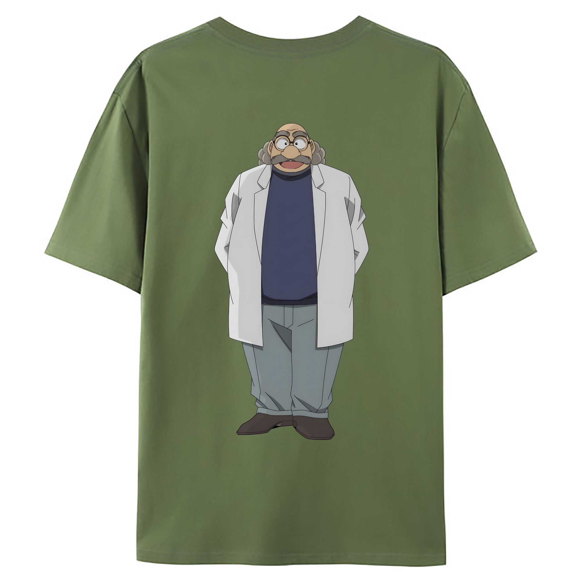 （画像用） 名探偵コナン あがさ ひろし Detective Conan Agasa Hiroshi 綿100％ メンズ半袖Tシャツ（バックプリント） 通気性